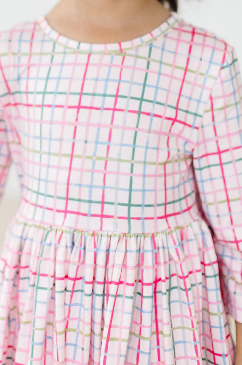pink-plaid-3-4-sleeve-pocket-twirl-dress Mila &  Rose - Sophia's Style--12-24M--2
